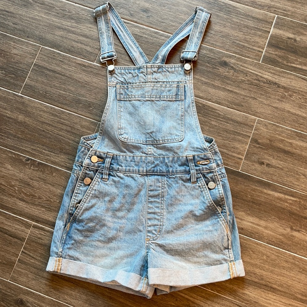 Jean shorts overalls